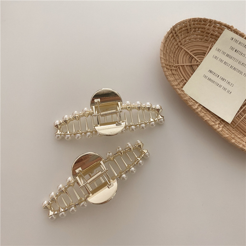 Kẹp Tóc Họa Tiết Hình Học Đính Đá Thời Trang