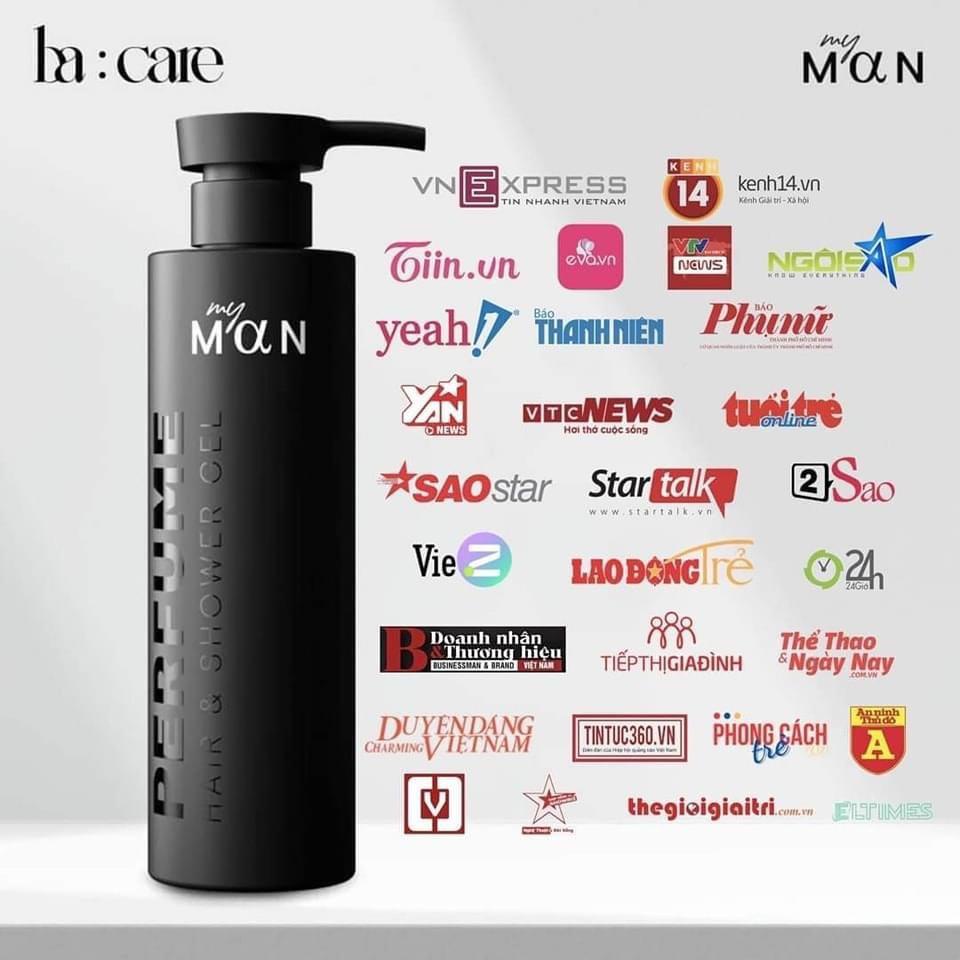 My Man Dầu gội 5in1 BA Care - Dầu gội hương nước hoa MyMan Hàn Quốc 500ml - Chính hãng Bảo Anh 8809446657258