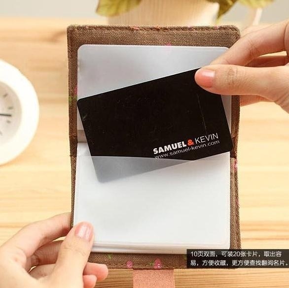 Ví bằng vải canvas đựng thẻ họa tiết dễ thương tiện dụng
