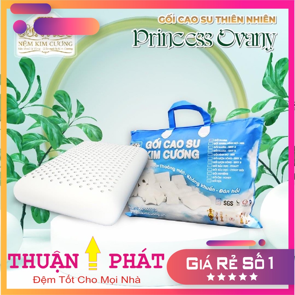 Gối nằm cao su thiên nhiên Kim Cương  - Rẻ nhất sàn