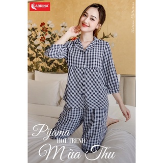 Bộ pijama thô tay lửng cardina. chất thô kẻ phù hợp mọi lứa tuổi