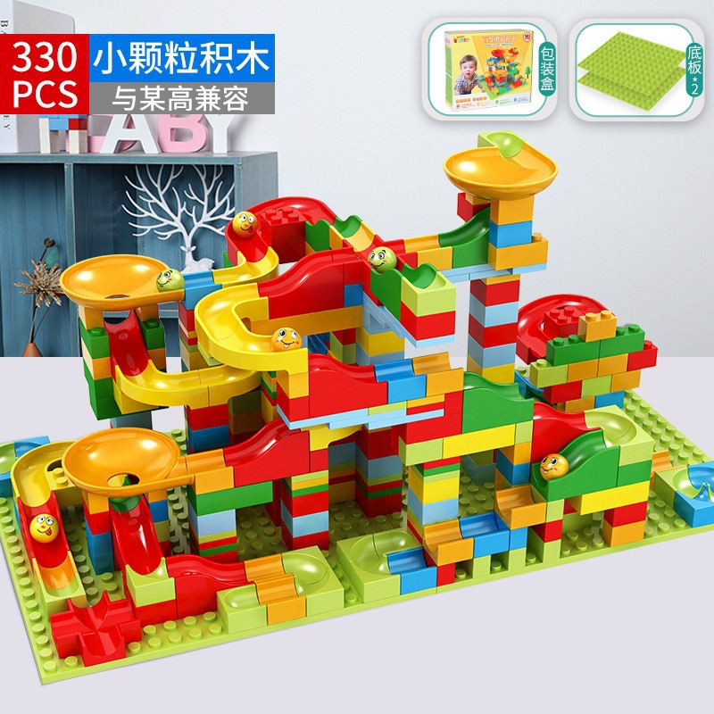 Bộ Xếp Hình Cầu Trượt Lego Thả Bi 165-330 Chi Tiết Cho Bé, Đồ Chơi Xếp Hình Phát Triển Trí Não