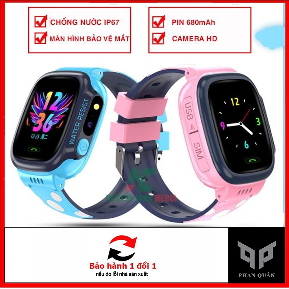 Đồng hồ định vị trẻ em Y92 , lắp sim , có tiếng việt, chống nước , quản lý cho bé trai, bé gái