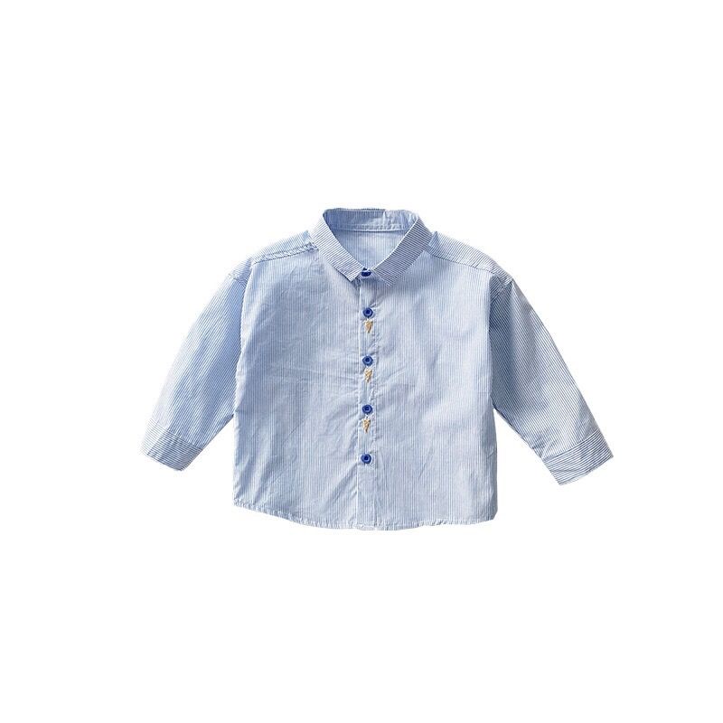 Áo Sơ Mi Cotton Tay Dài Thời Trang Xuân Thu Phong Cách Hàn Quốc Cho Bé Trai