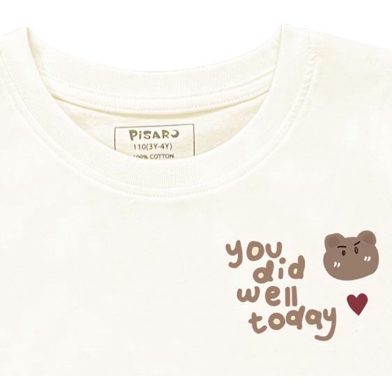 Áo thun ngắn tay bé gái bé trai Pisaro Kids vải 100% cotton mềm mại thấm hút, áo phông hè trẻ em style Hàn Quốc
