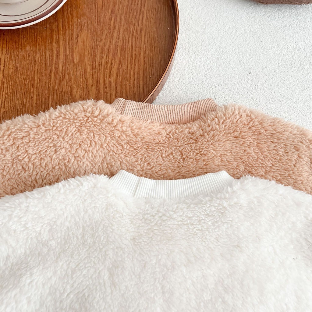 Bộ Áo Liền Quần Tay Dài Chất Liệu Dày Dặn Dễ Thương Thời Trang Mùa Đông Cho Bé Sơ