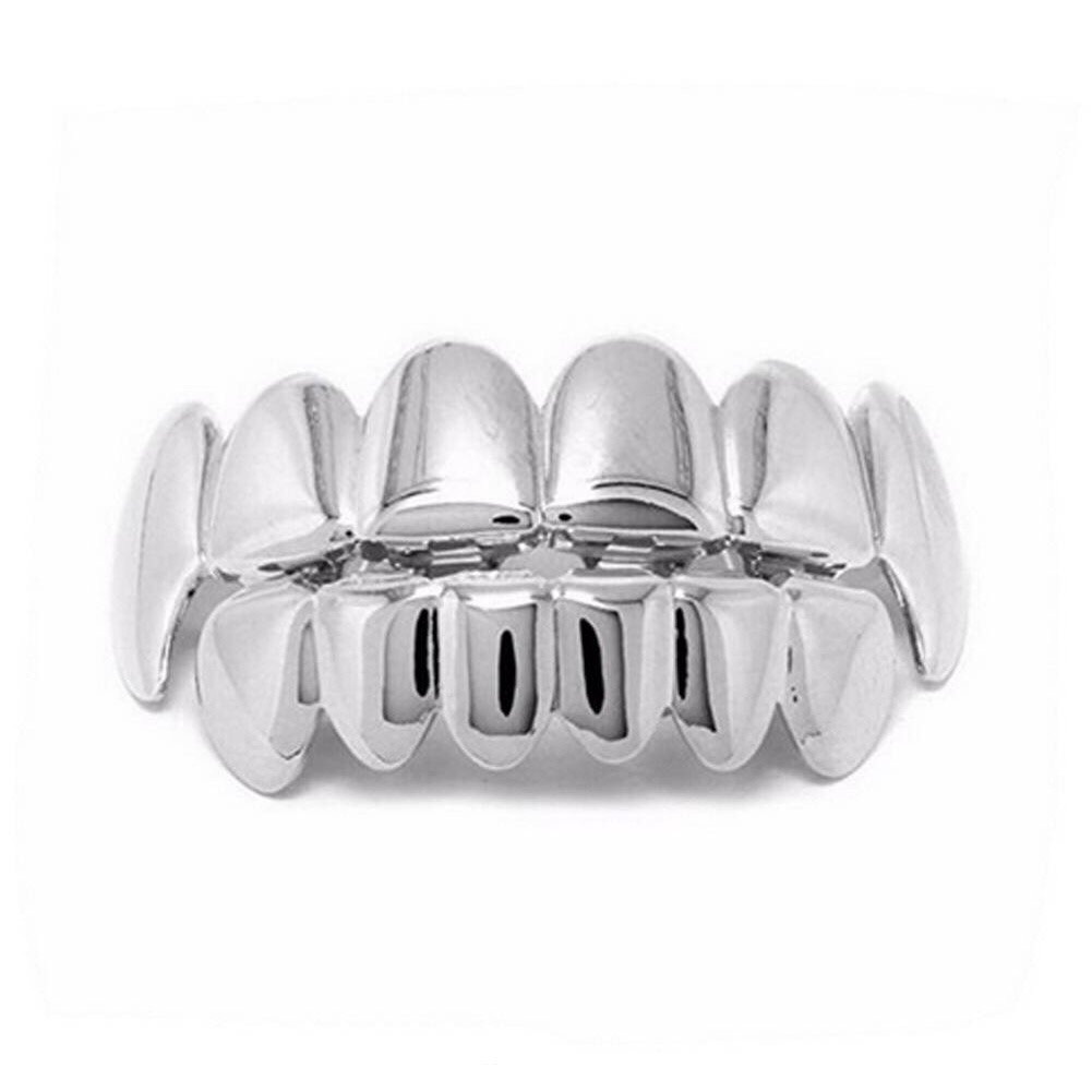 Hai hàm trang sức răng grillz răng nanh nhọn vàng bạc hiphop