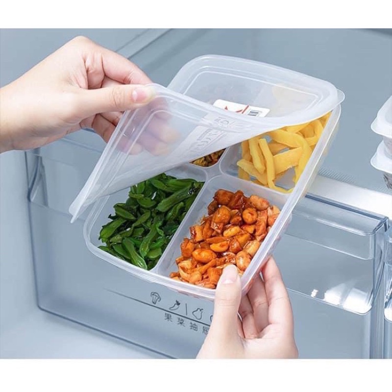 Khay trữ đông thức ăn Nhật Bản Nakaya cao cấp 4 ngăn có nắp đậy cho bé 710ml