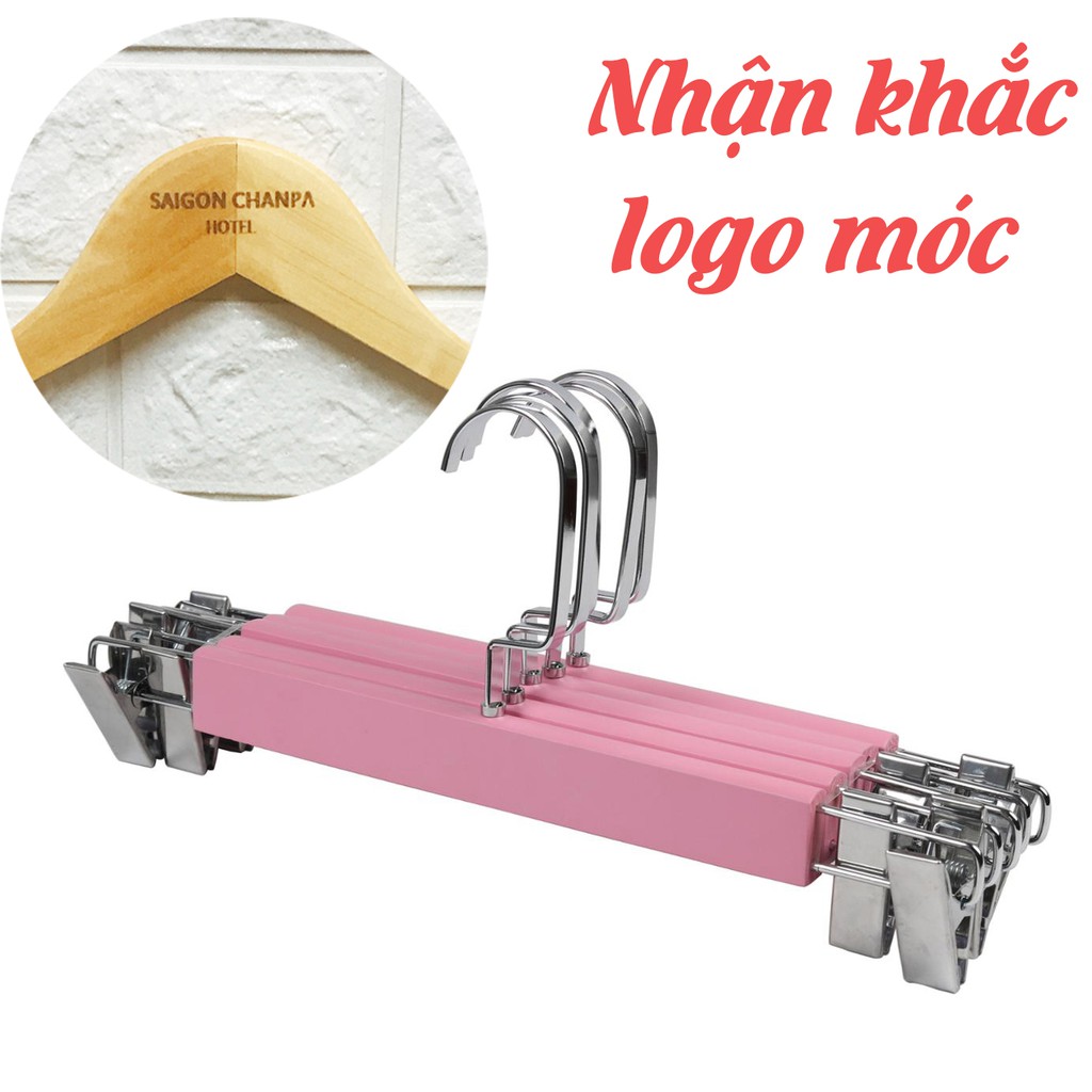 Móc kẹp gỗ treo quần áo người lớn cao cấp 32cm (1 móc)