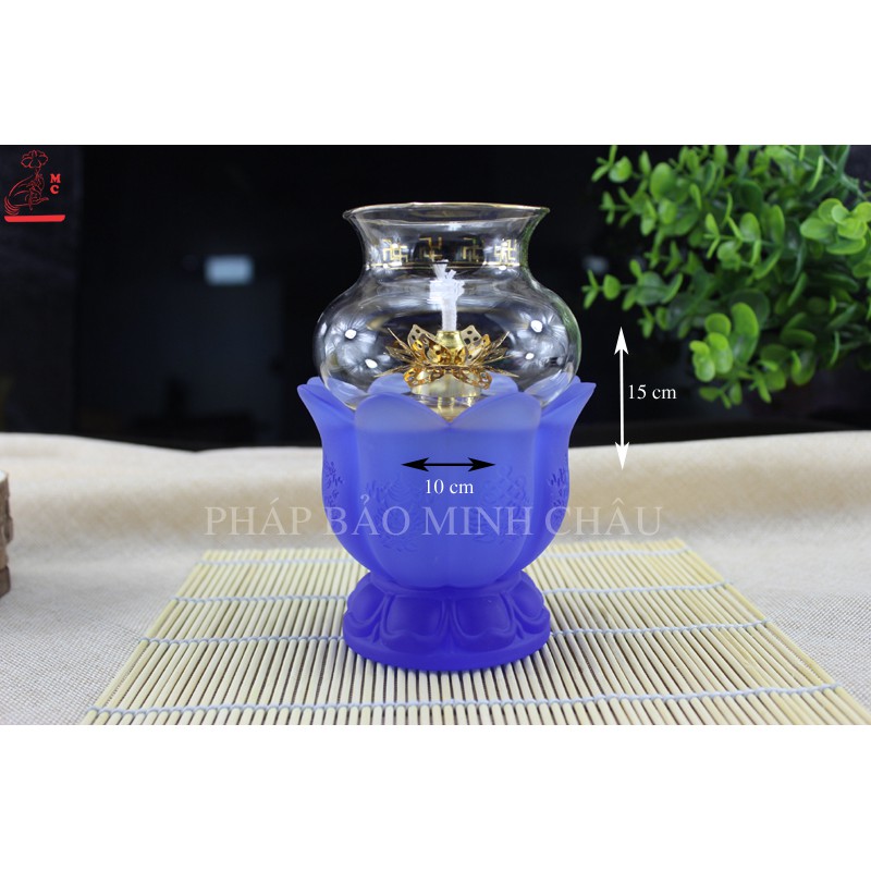 [PHÁP BẢO MINH CHÂU] Đèn Dầu 8 Cát Tường Lưu Ly - HÀNG NHẬP KHẨU CÔNG NGHỆ CAO