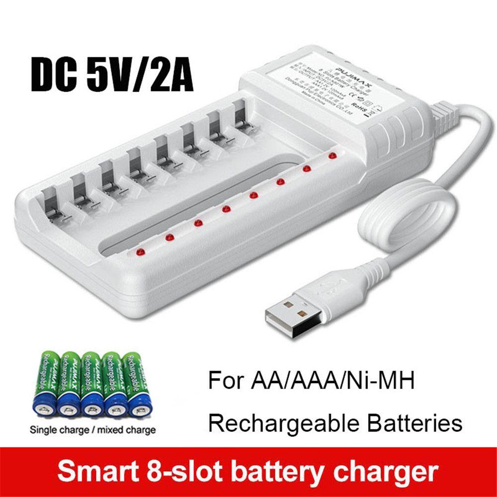 MYRONGVN Đế Sạc Pin AA / AAA / Ni-MH Có Đèn LED Hiển Thị Tiện Dụng