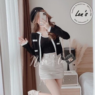 SET ÁO KHOÁC LEN CARDIGAN VIỀN