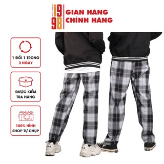 Quần caro ống rộng quần caro bigsize quần caro ống suông kiểu nam nữ cực dễ mặc ống suông 1998 unisex