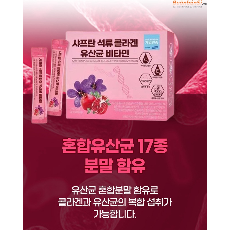 Collagen Lựu đỏ Hàn Quốc hộp 30 gói