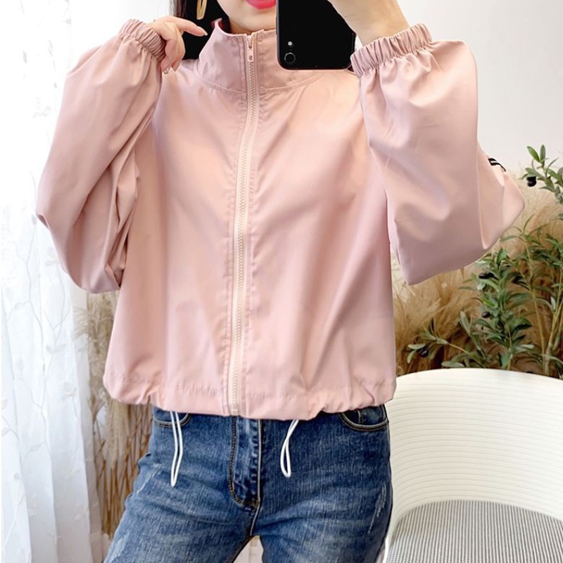 IELGY    Áo Khoác Thể Thao Dáng Ngắn Mỏng Thời Trang Cho Nữ
