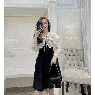 Váy Xòe Tay Dài Phối Lưới Trắng Sang Trọng, Bèo Cánh Tiên Dạo Phố Siêu Xinh - Winchois