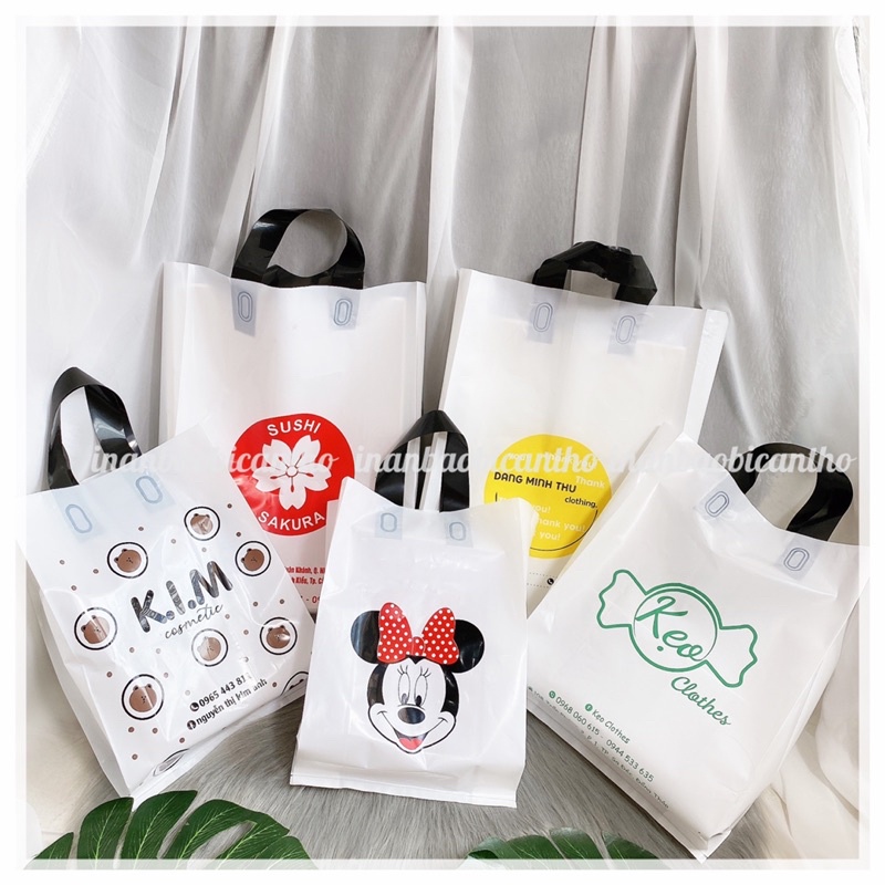 [HÀNG CHUẨN] 5 KG in túi nilon theo yêu cầu, túi trong suốt pe HD Pe hàng bóng dẻo dai dùng cho các shop cao cấp