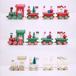 Giáng sinh bằng gỗ sơn trang trí xe lửa Christmas Wooden Painted Train Ornaments