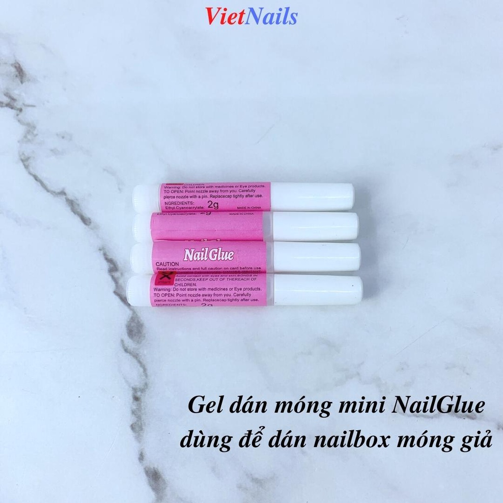 Keo Dán Móng Tay Nail Box Mini Màu Hồng 2g