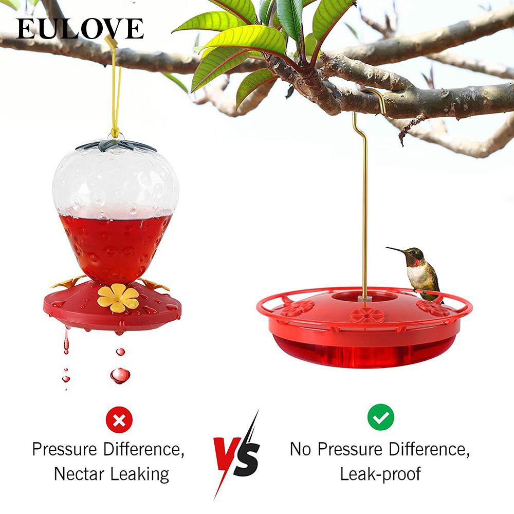 eulove 12 oz Hanging Red Bird Feeders Home Garden Decor Bird Feeder Tree Decorations Great