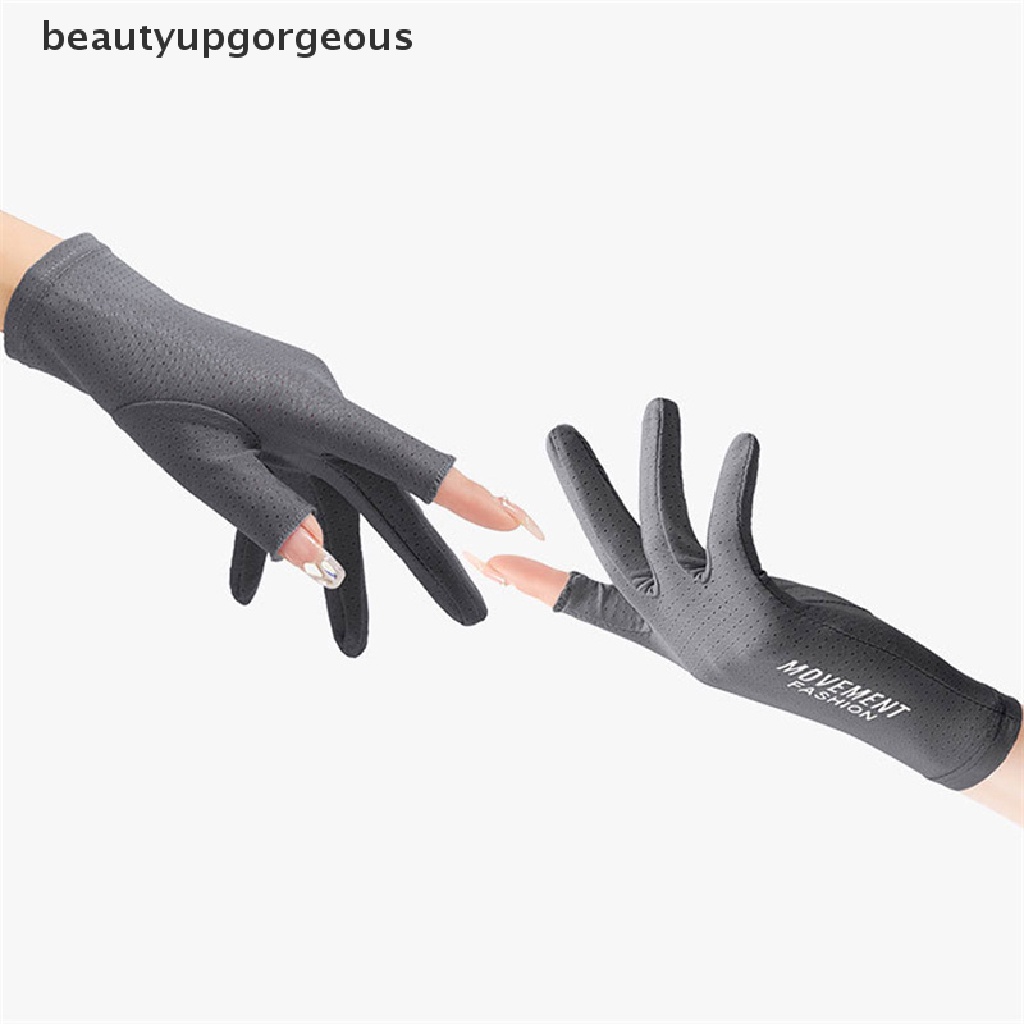 [Beautyupgorgeous] Găng Tay Lái Xe Bằng Lụa Lạnh Mỏng Phối Lưới Thoáng Khí Thời Trang Mùa