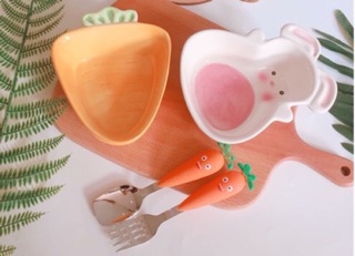 Bát sứ thỏ cà rốt cho bé ăn dặm
