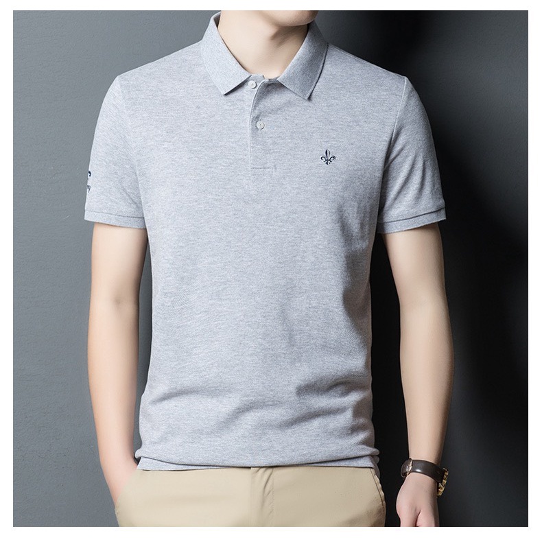 Áo polo nam có cổ tay ngắn phom ôm body chất vải Cotton xịn mềm mịn co giãn thoáng mát SKM10