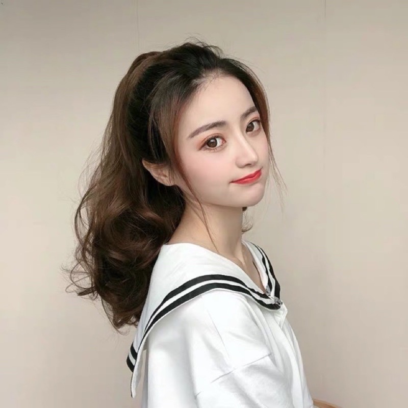 Tóc giả ngoặm xoăn ❤️FREESHIP❤️ tóc giả ngoặm xoăn lửng p103-50cm