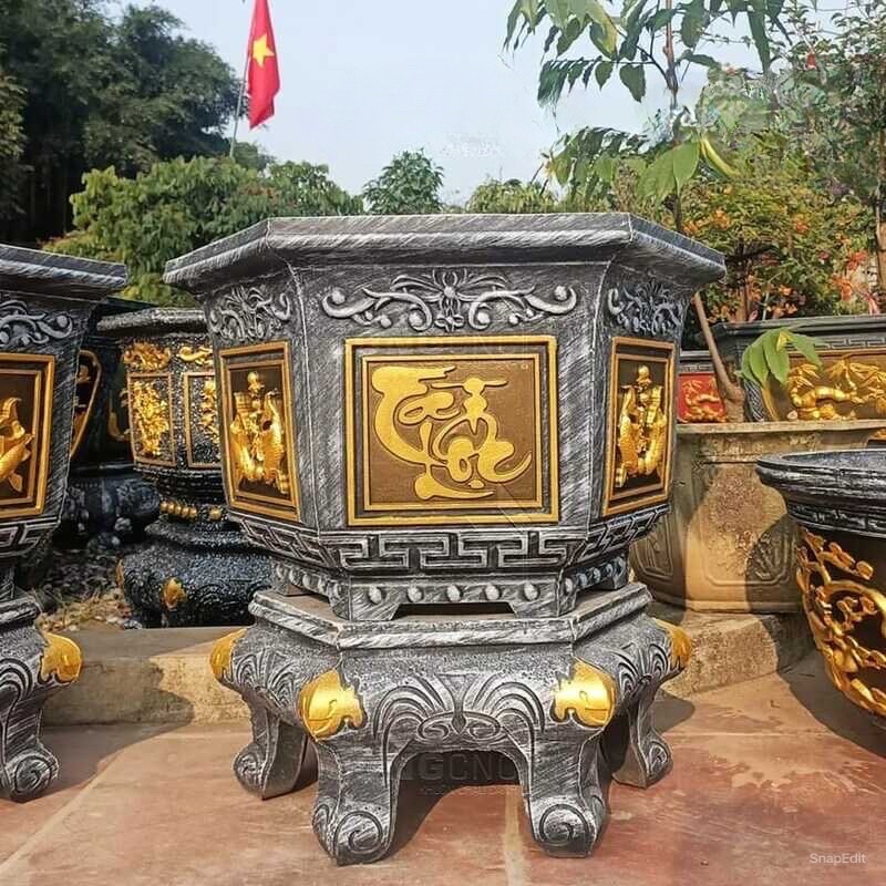 Khuôn chậu lục giác 60 Việt Nam  Cá Chép Tài Lộc
