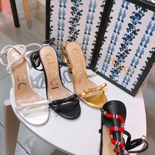 SANDAL GUCCI RẮN - DÂY MẢNH PHỐI NƠ - GÓT KHẮC - CHUẨN HÀNG STORE CAO CẤP 👑👑