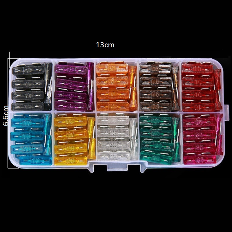 HỘP 100 CẦU CHÌ Standard  2A/3A/5A/7.5A/10A/15A/20A/25A/30A/35A CHO XE HƠI, Ô TÔ, XE TẢI