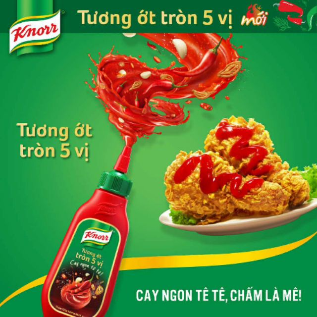 Tương ớt tròn 5 vị cay đậm Knorr chai 220g