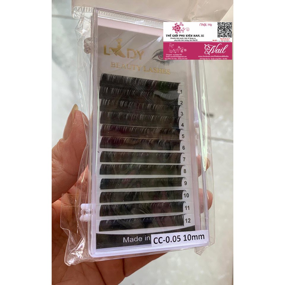 Mi Khay Lady Độ Cong C/CC độ dày 0.05 Volumn Classic Tạo Fan Nối Mi Đủ Các Độ Dài - Lẻ 1 Khay