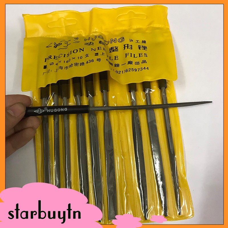 Bộ giũa kim loại Hugon 10 món 4x160x10 đa năng