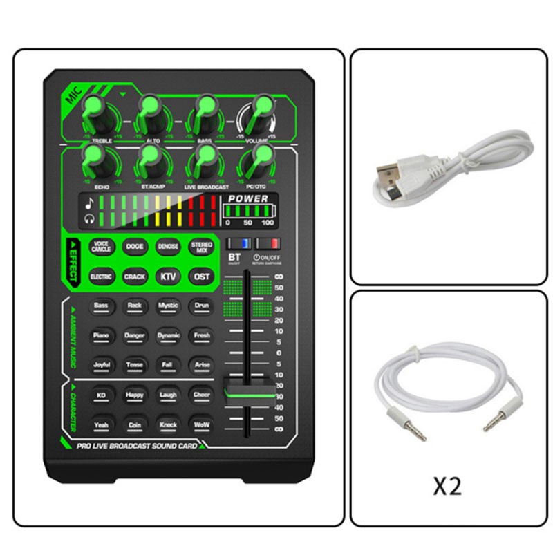 E1 Sound Card, Live Mixer Sound Card, for PC Podcast Gaming TikTok DJ