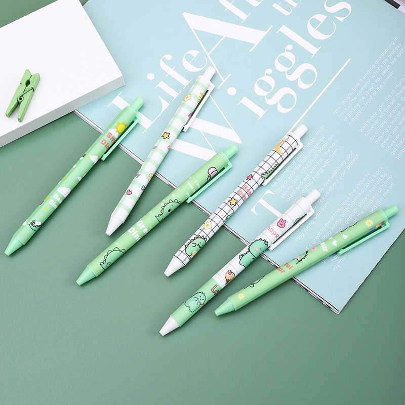 1 Bút gel Mực Đen Ngòi 0.5mm Dạng Nhấn Hình Hoạt Họa Đáng Yêu Cho Học Sinh