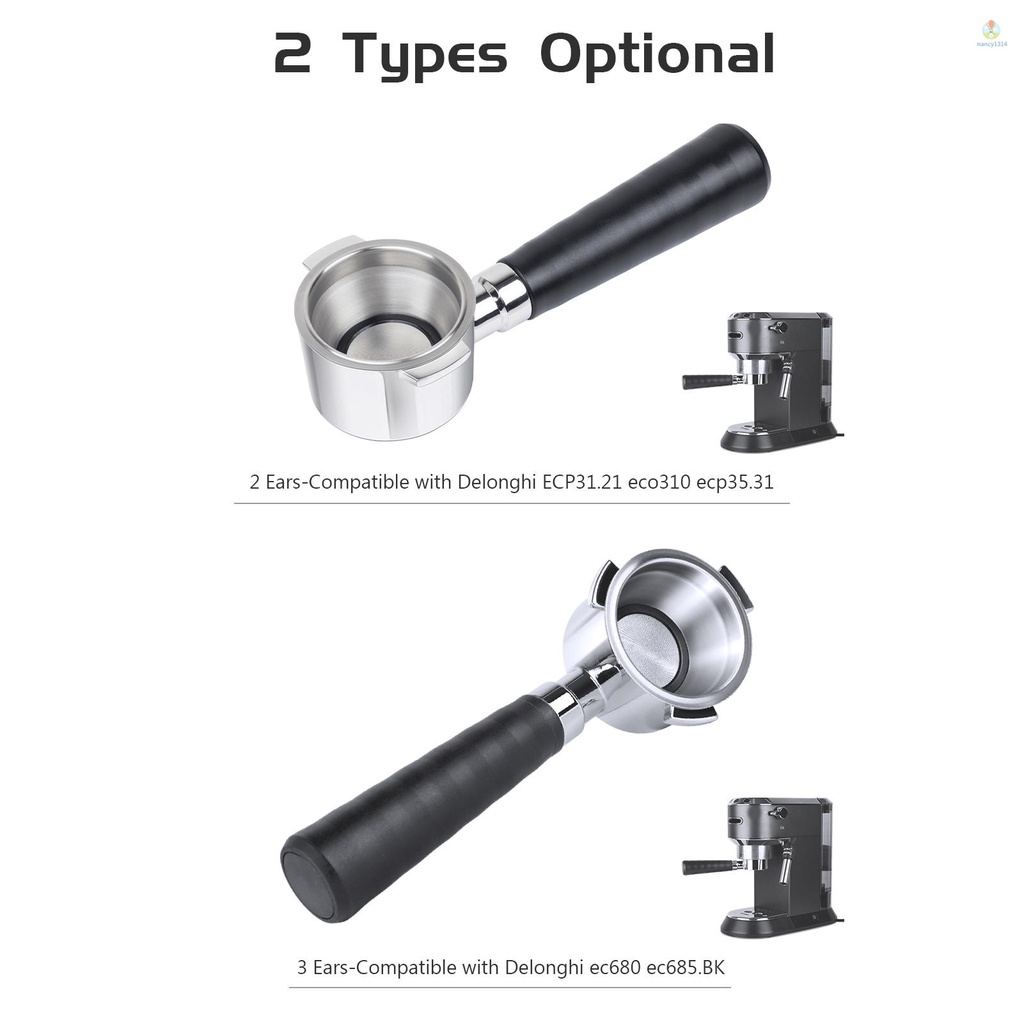 Tay cầm máy pha cà phê nancy5856-Sump tương thích với máy pha cà phê Delonghi ECP31.21 eco310 ecp35.31