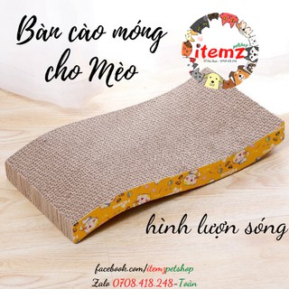 Phụ kiện cho mèo - bàn cào móng cho mèo - hình lượn sóng