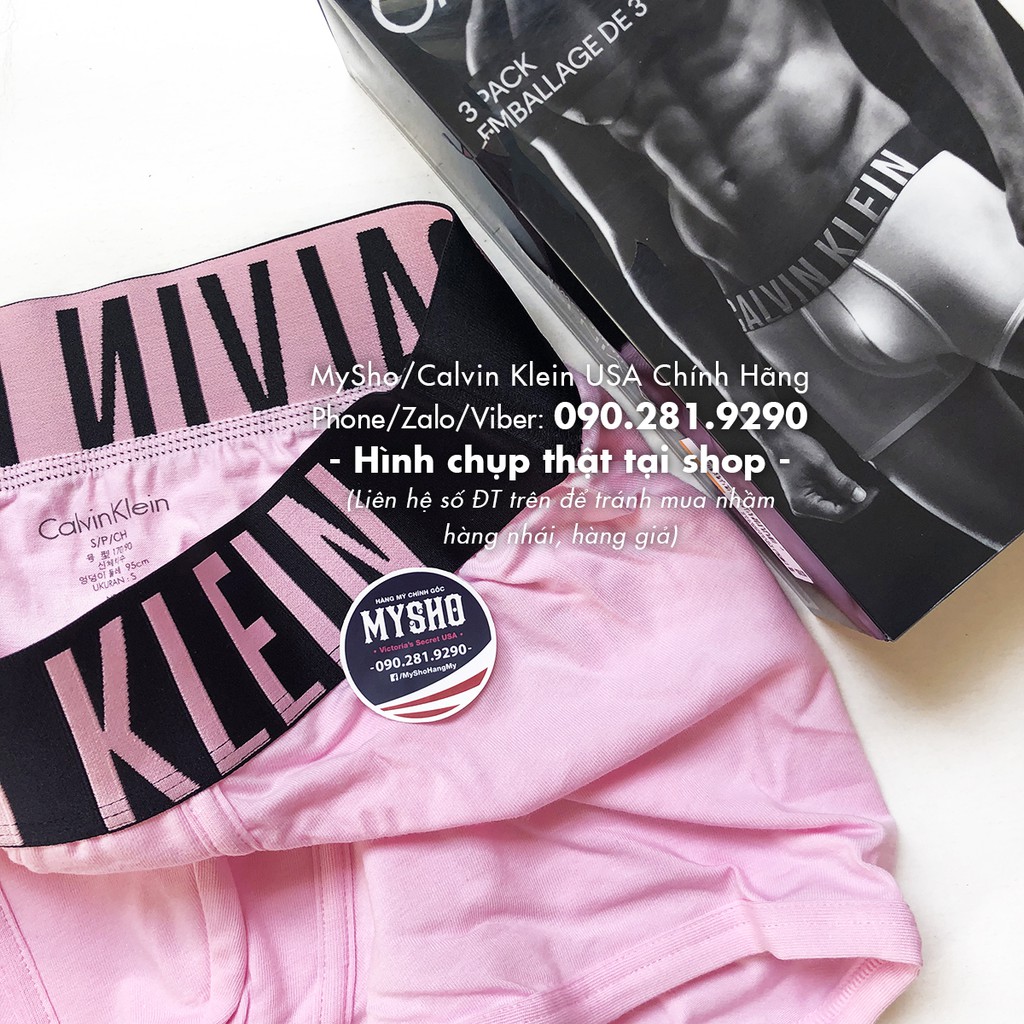 Quần lót nam boxer cạp chữ to, hồng sáng , Intense Power Trunk - Calvin Klein USA