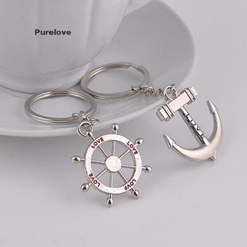 Set 2 móc khóa hình trái tim thời trang lãng mạn