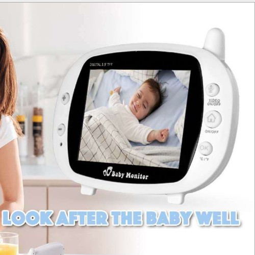 [ Phiếu MH 50K ] Máy báo khóc Baby Monitor màn hình lớn 3.5 in siêu nét, tiếng to, hồng ngoại quay ban đêm