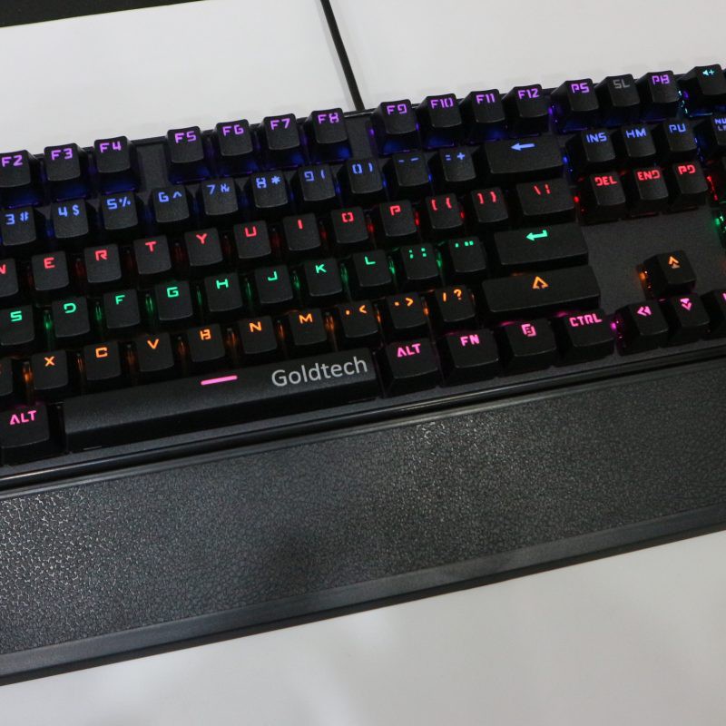 BÀN PHÍM CƠ GOLDTECH K25 LED RAINBOW BLUE SWITCH CÓ KÊ TAY | BigBuy360 - bigbuy360.vn