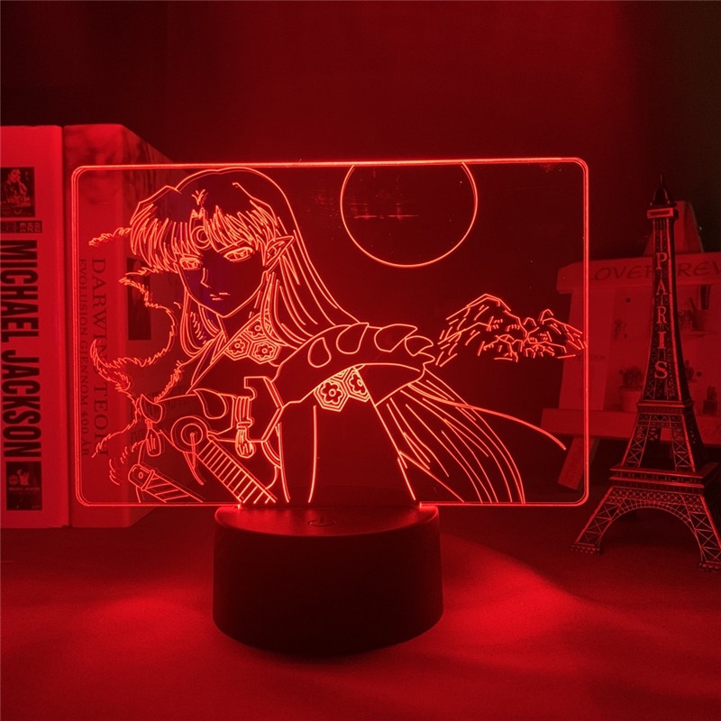Đèn Ngủ LED Nhiều Màu Sắc Hình InuYasha Sesshomaru Cảm Ứng Điều Khiển Từ Xa Làm Quà Tặng Mát Mẻ + W * S