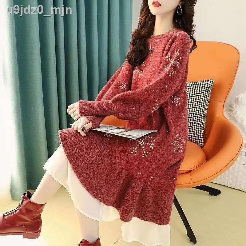 Maternity clothes autumn and winter snowflake dress net red suit 2020 loose pregnant belly cover sweater jacket | BigBuy360 - bigbuy360.vn