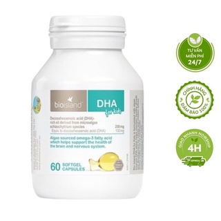 Dầu cá Bio Island DHA của Úc phát triển trí não cho bé (60 viên) cho trẻ từ 7 tháng tuổi