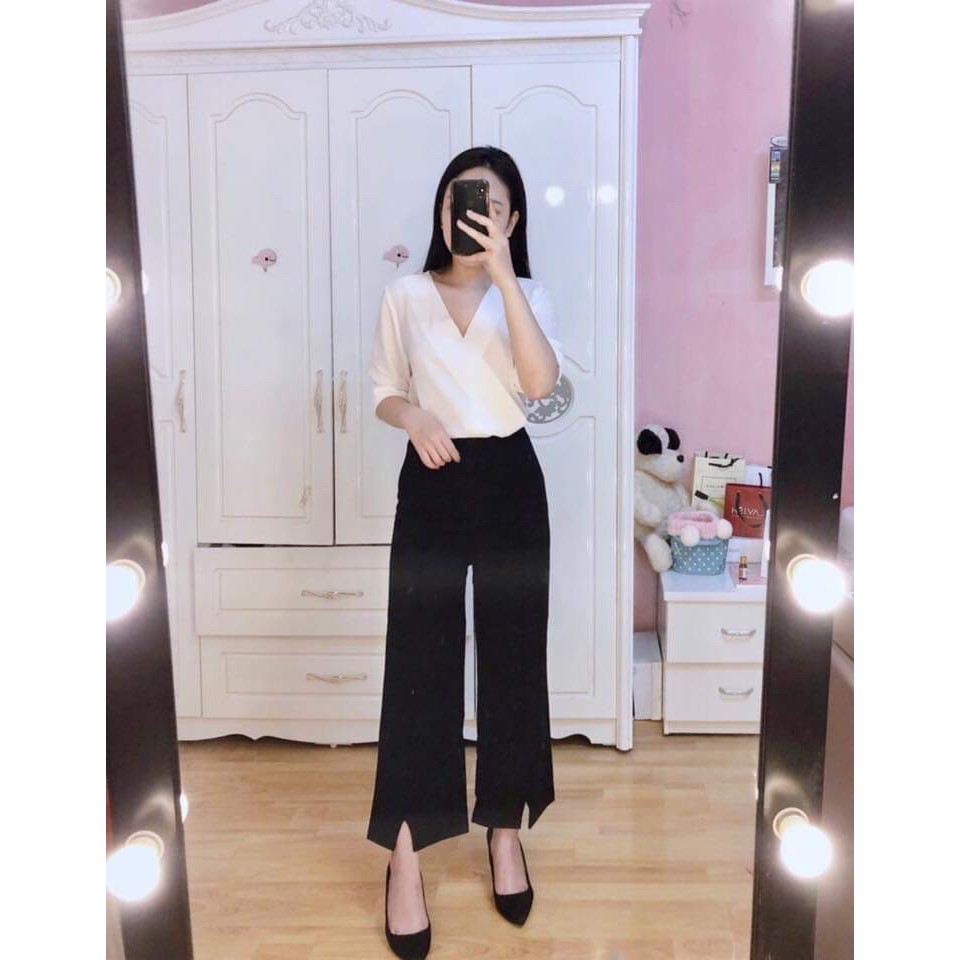 Quần Ống Suông Xẻ Trước