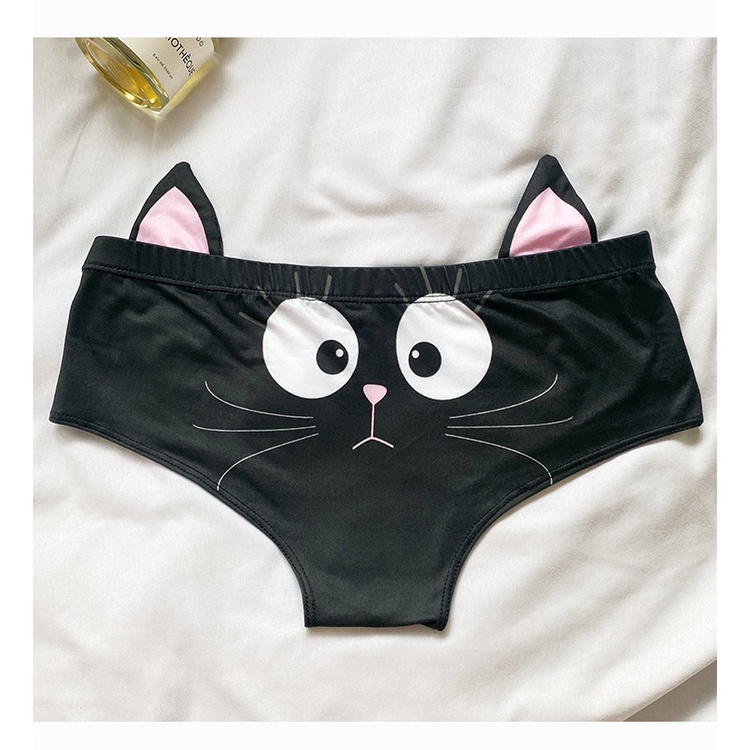 DUNEA Women's Three-dimensional Cat Ears Cartoon Girl Underwear
