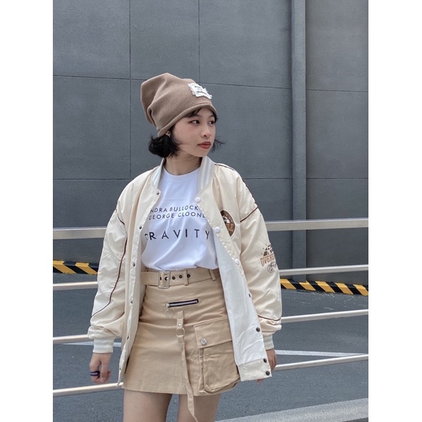 BOMBER DVEN form rộng Ulzang màu ĐEN/BE /JAYSTOREE2❤️ Áo Jacket form rộng