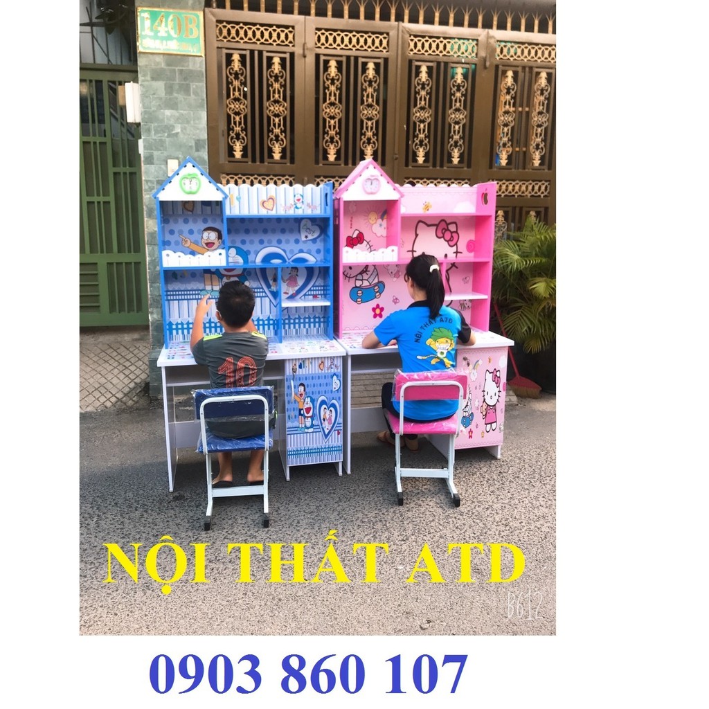 Bàn học sinh nhựa cho bé gái in 3d công chúa kitty màu hồng siêu đẹp y hình 100% hcm bình dương