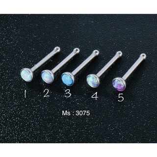 Khuyên mũi chân thẳng đá opal/ đá thật